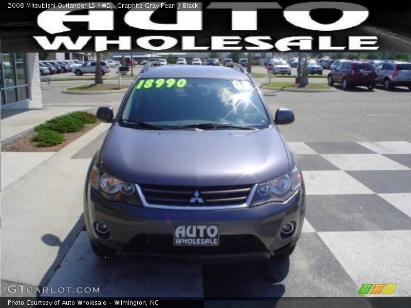 Graphite Gray Pearl / Black 2008 Mitsubishi Outlander LS 4WD