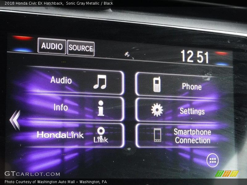 Sonic Gray Metallic / Black 2018 Honda Civic EX Hatchback