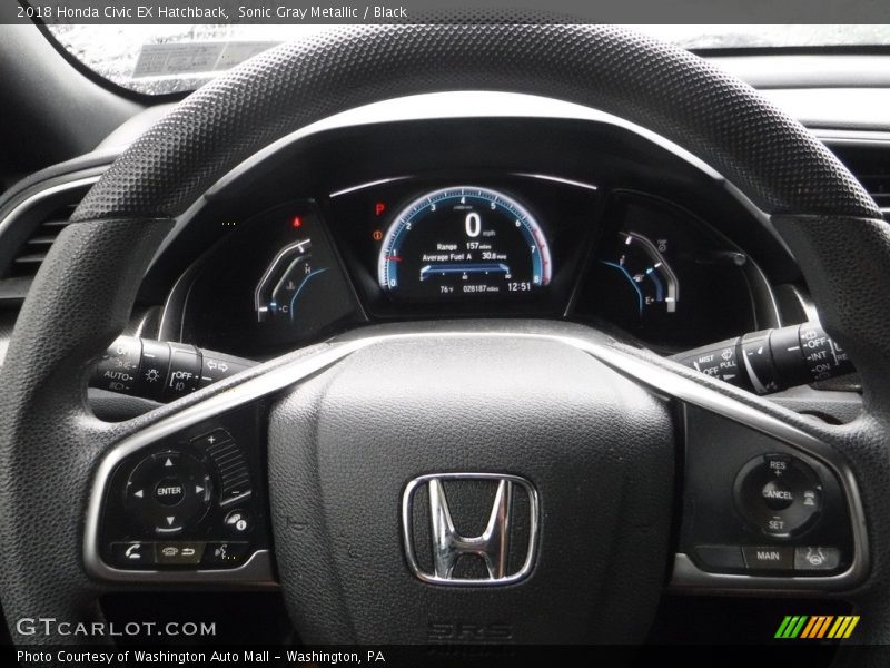 Sonic Gray Metallic / Black 2018 Honda Civic EX Hatchback