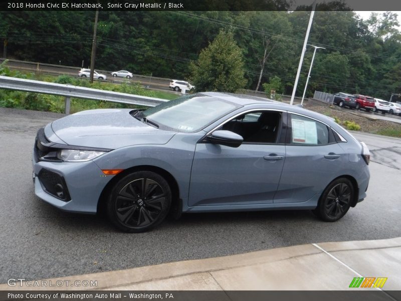 Sonic Gray Metallic / Black 2018 Honda Civic EX Hatchback