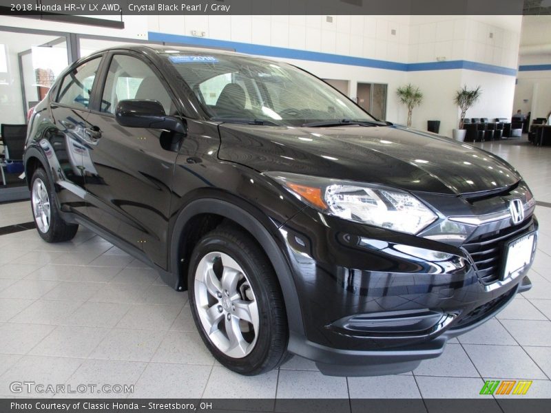 Crystal Black Pearl / Gray 2018 Honda HR-V LX AWD