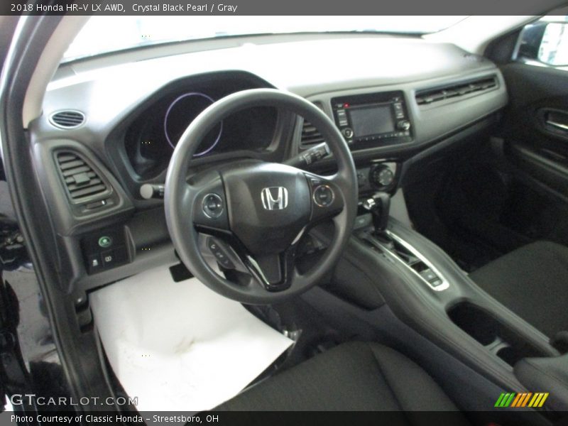 Crystal Black Pearl / Gray 2018 Honda HR-V LX AWD