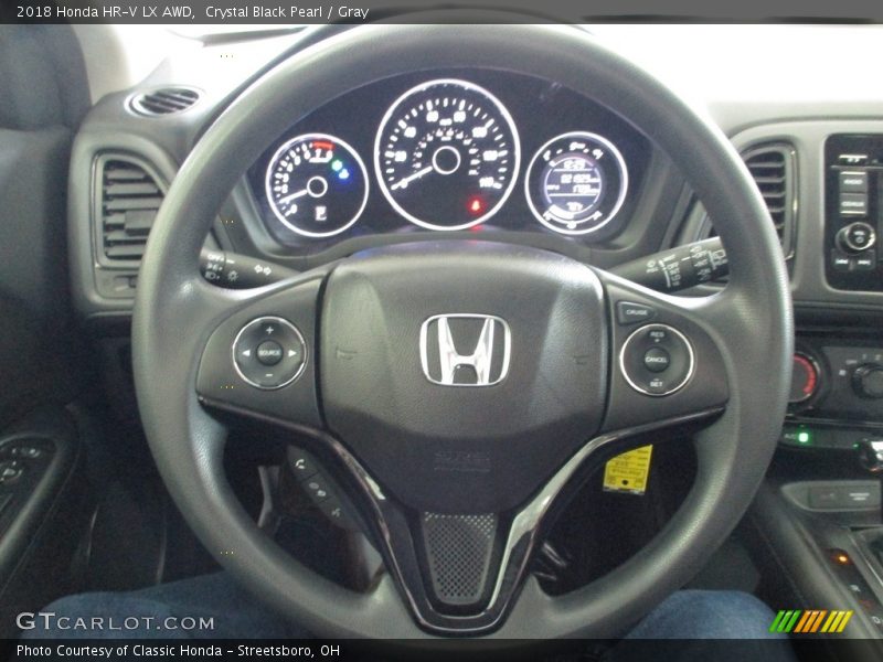 Crystal Black Pearl / Gray 2018 Honda HR-V LX AWD