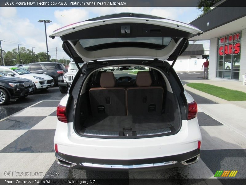 Platinum White Pearl / Espresso 2020 Acura MDX Technology AWD