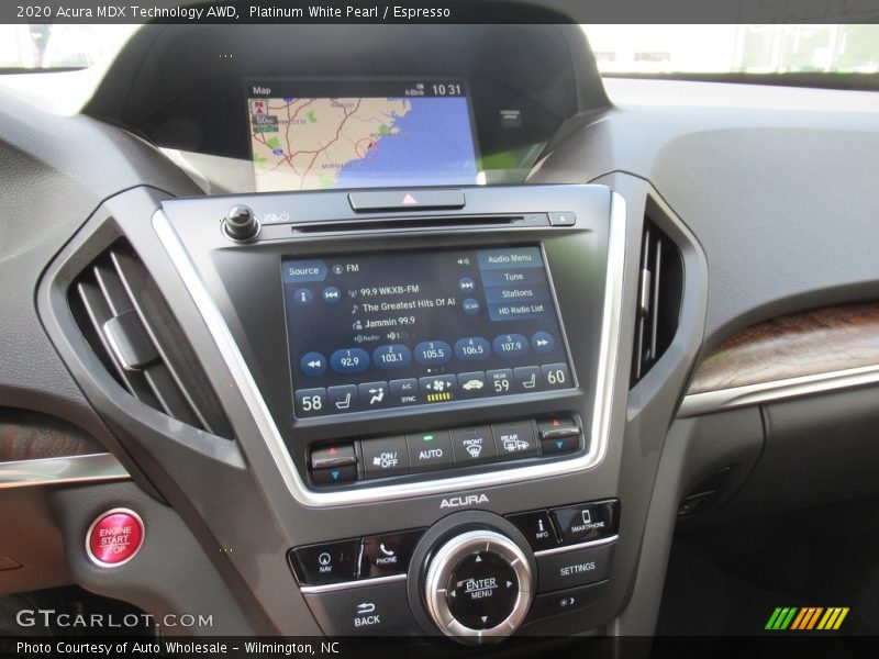 Platinum White Pearl / Espresso 2020 Acura MDX Technology AWD