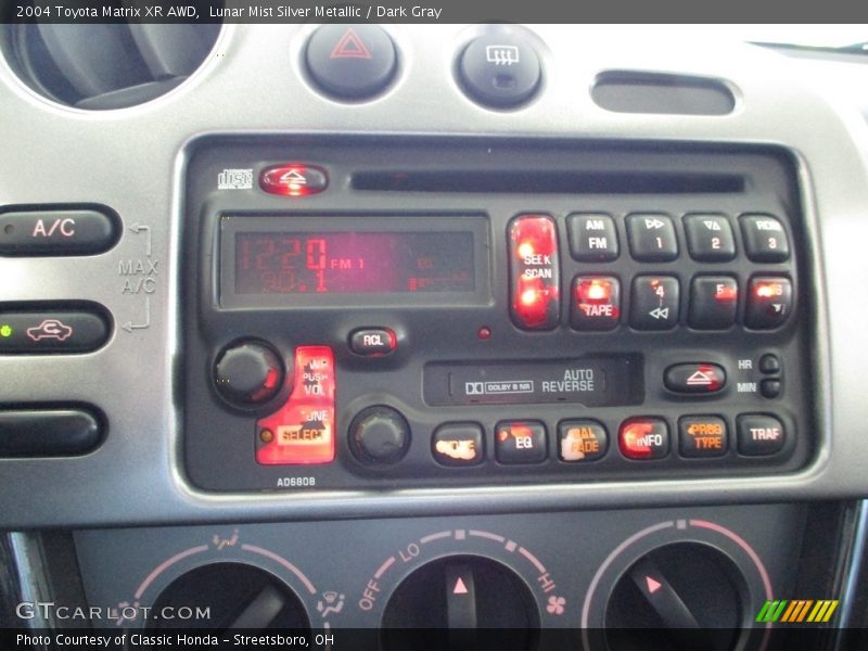 Controls of 2004 Matrix XR AWD