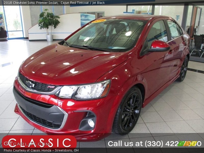Cajun Red Tintcoat / Jet Black 2018 Chevrolet Sonic Premier Sedan