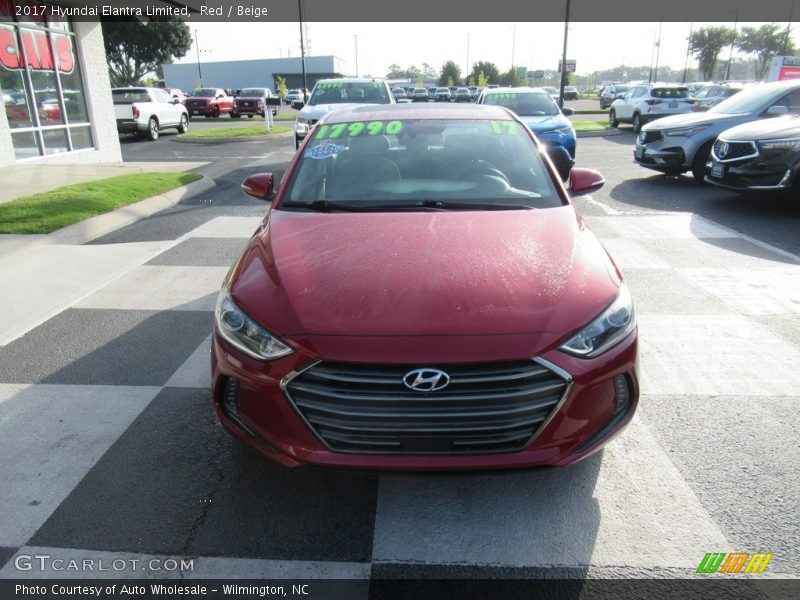 Red / Beige 2017 Hyundai Elantra Limited