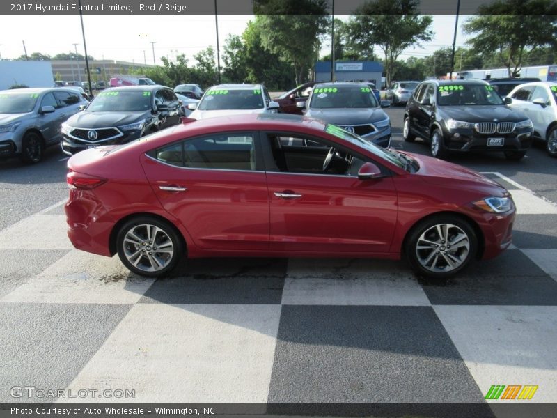 Red / Beige 2017 Hyundai Elantra Limited