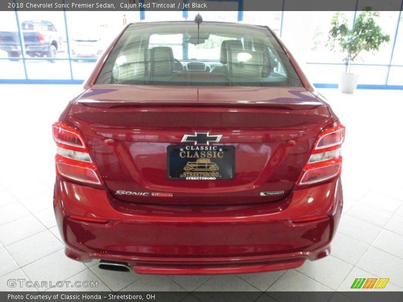Cajun Red Tintcoat / Jet Black 2018 Chevrolet Sonic Premier Sedan