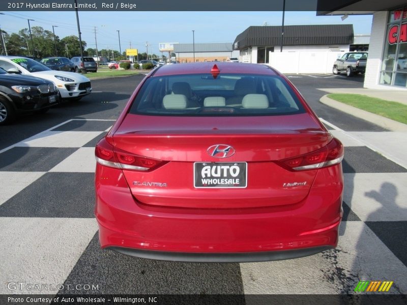 Red / Beige 2017 Hyundai Elantra Limited