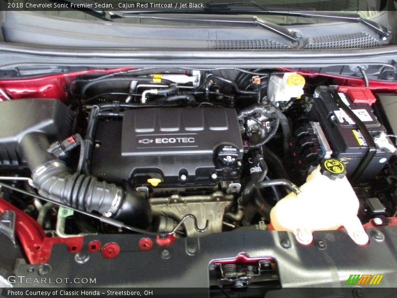  2018 Sonic Premier Sedan Engine - 1.4 Liter Turbocharged DOHC 16-Valve VVT 4 Cylinder