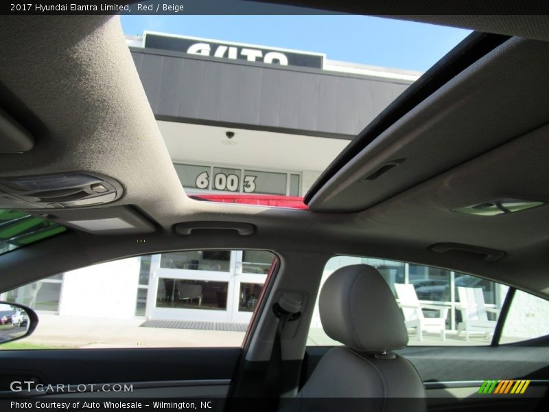 Red / Beige 2017 Hyundai Elantra Limited
