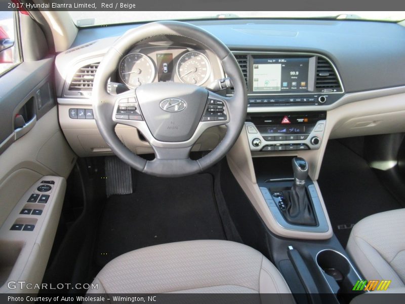 Red / Beige 2017 Hyundai Elantra Limited