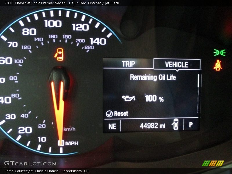  2018 Sonic Premier Sedan Premier Sedan Gauges