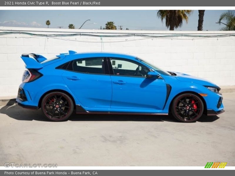 Boost Blue Pearl / Black/Red 2021 Honda Civic Type R