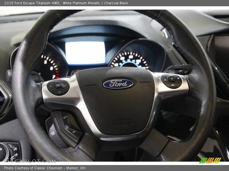 White Platinum Metallic / Charcoal Black 2016 Ford Escape Titanium 4WD