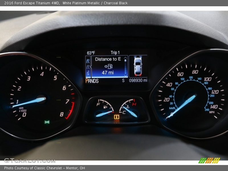 White Platinum Metallic / Charcoal Black 2016 Ford Escape Titanium 4WD