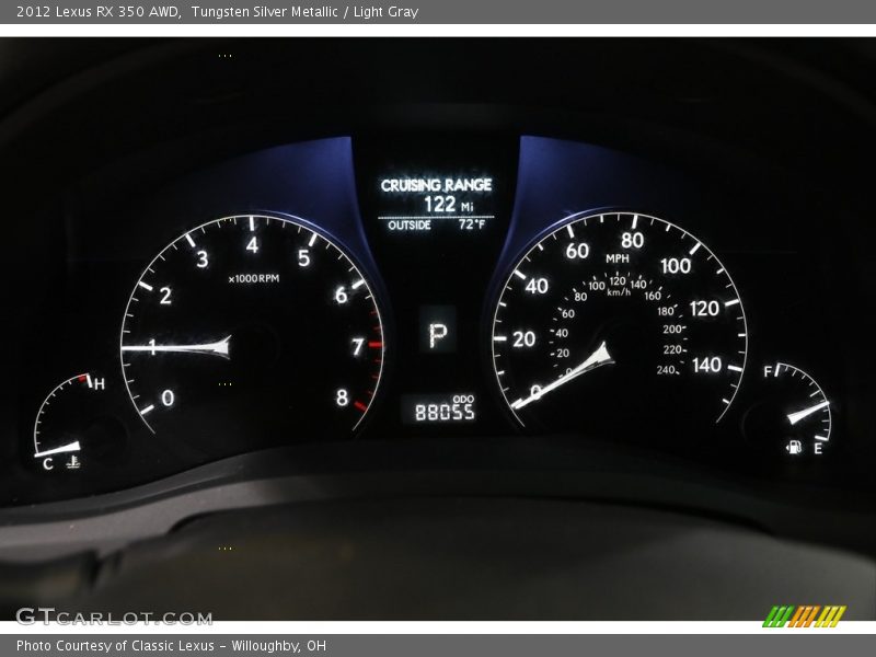 Tungsten Silver Metallic / Light Gray 2012 Lexus RX 350 AWD