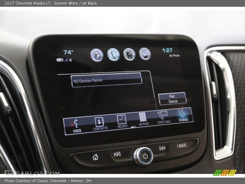 Summit White / Jet Black 2017 Chevrolet Malibu LT