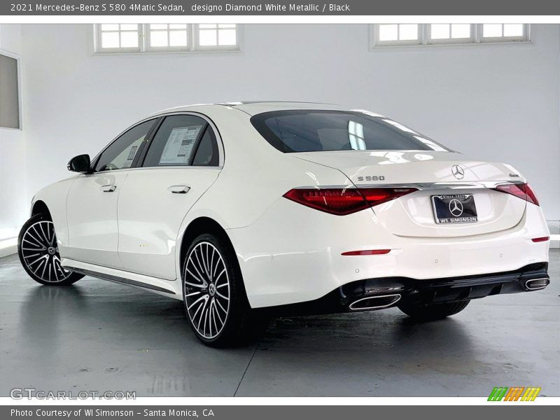 designo Diamond White Metallic / Black 2021 Mercedes-Benz S 580 4Matic Sedan