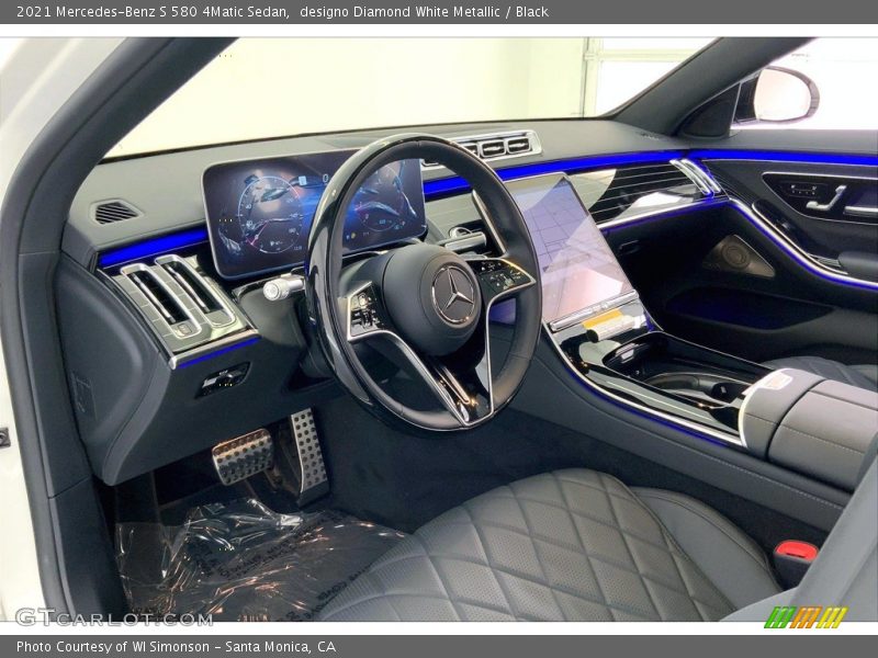 designo Diamond White Metallic / Black 2021 Mercedes-Benz S 580 4Matic Sedan