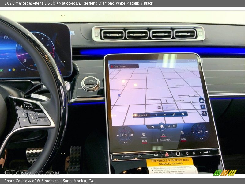 designo Diamond White Metallic / Black 2021 Mercedes-Benz S 580 4Matic Sedan