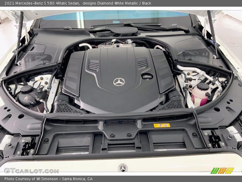 designo Diamond White Metallic / Black 2021 Mercedes-Benz S 580 4Matic Sedan