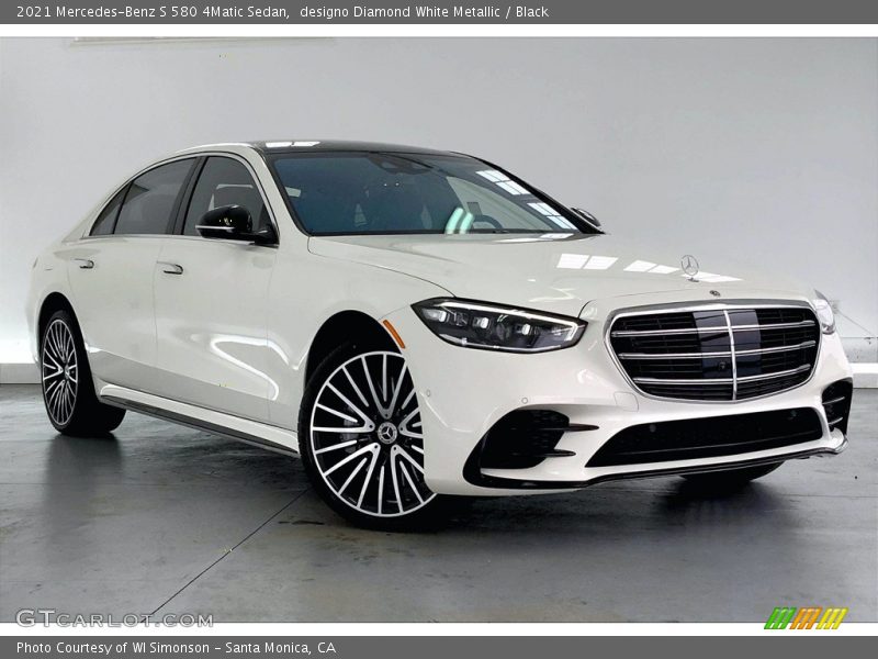 designo Diamond White Metallic / Black 2021 Mercedes-Benz S 580 4Matic Sedan