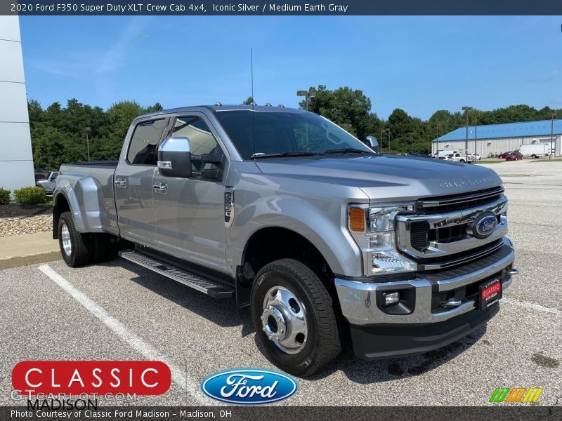 Iconic Silver / Medium Earth Gray 2020 Ford F350 Super Duty XLT Crew Cab 4x4