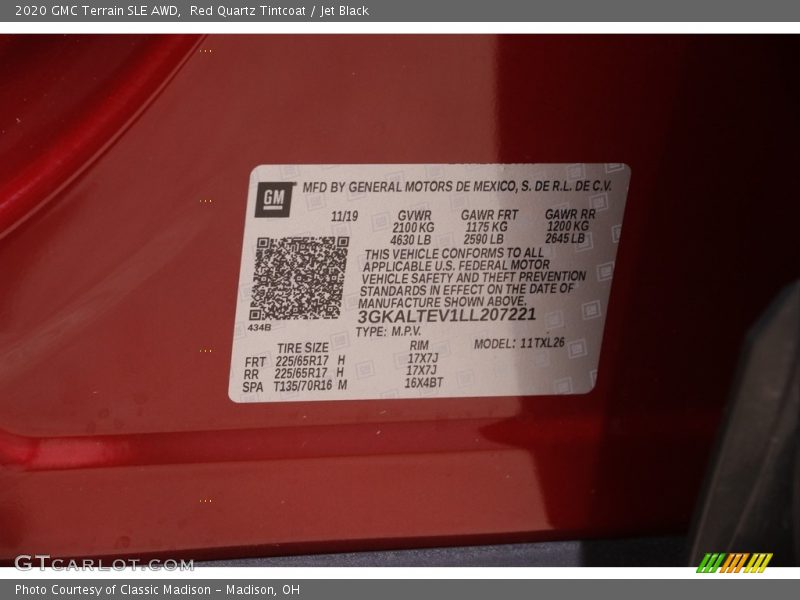Red Quartz Tintcoat / Jet Black 2020 GMC Terrain SLE AWD