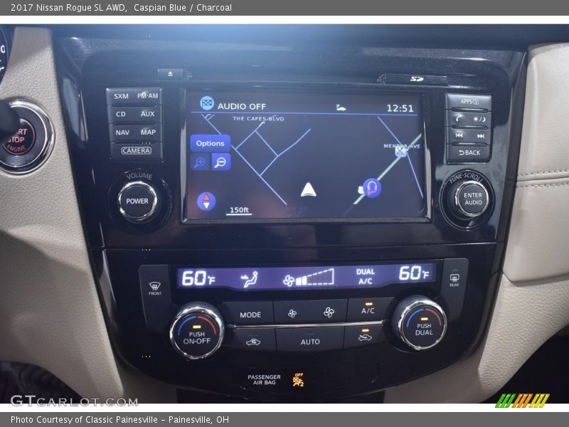 Caspian Blue / Charcoal 2017 Nissan Rogue SL AWD