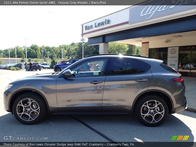 Vesuvio Gray Metallic / Black/Red 2021 Alfa Romeo Stelvio Sprint AWD