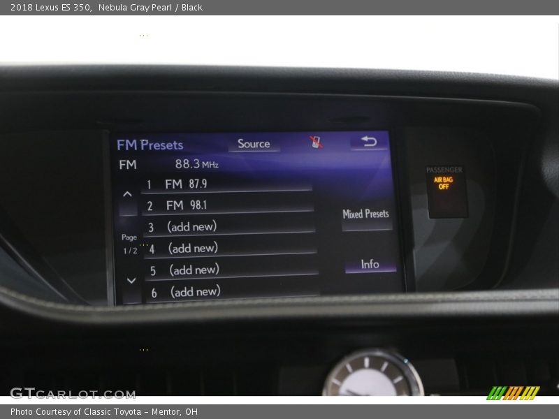 Nebula Gray Pearl / Black 2018 Lexus ES 350