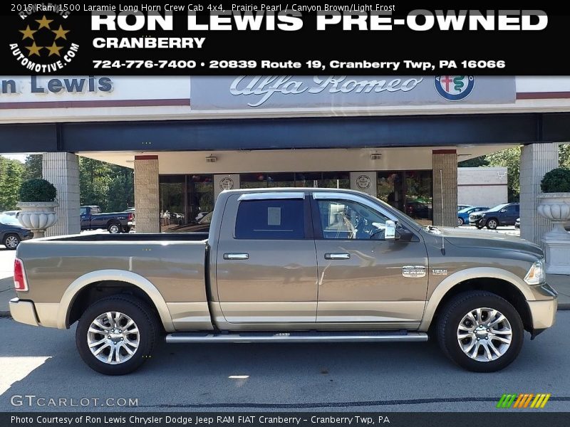 Prairie Pearl / Canyon Brown/Light Frost 2015 Ram 1500 Laramie Long Horn Crew Cab 4x4