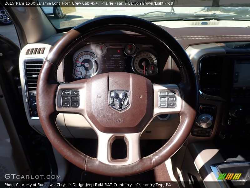 Prairie Pearl / Canyon Brown/Light Frost 2015 Ram 1500 Laramie Long Horn Crew Cab 4x4