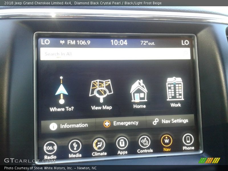 Diamond Black Crystal Pearl / Black/Light Frost Beige 2018 Jeep Grand Cherokee Limited 4x4