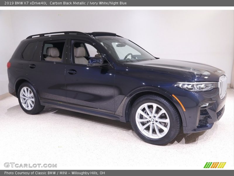 Carbon Black Metallic / Ivory White/Night Blue 2019 BMW X7 xDrive40i
