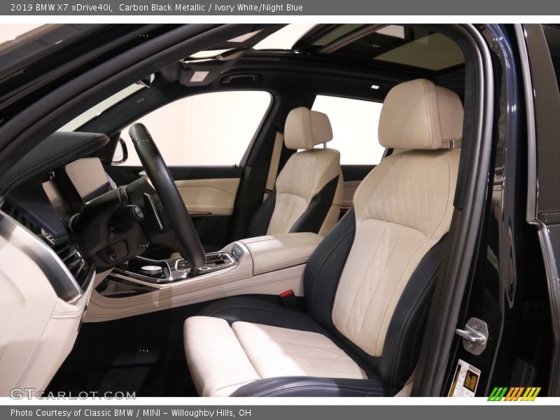Carbon Black Metallic / Ivory White/Night Blue 2019 BMW X7 xDrive40i