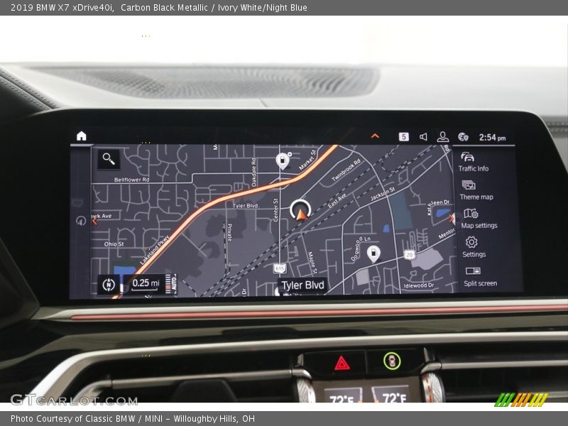 Carbon Black Metallic / Ivory White/Night Blue 2019 BMW X7 xDrive40i