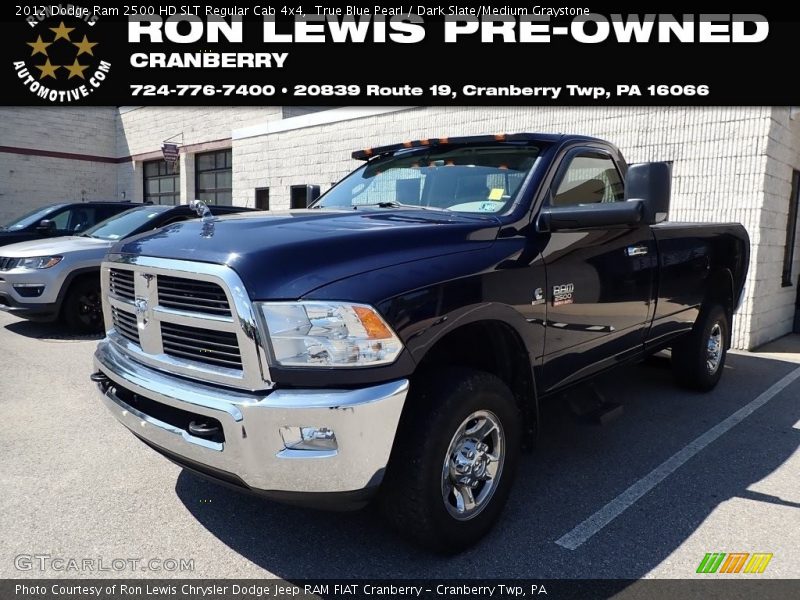 True Blue Pearl / Dark Slate/Medium Graystone 2012 Dodge Ram 2500 HD SLT Regular Cab 4x4