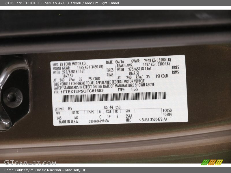 Caribou / Medium Light Camel 2016 Ford F150 XLT SuperCab 4x4