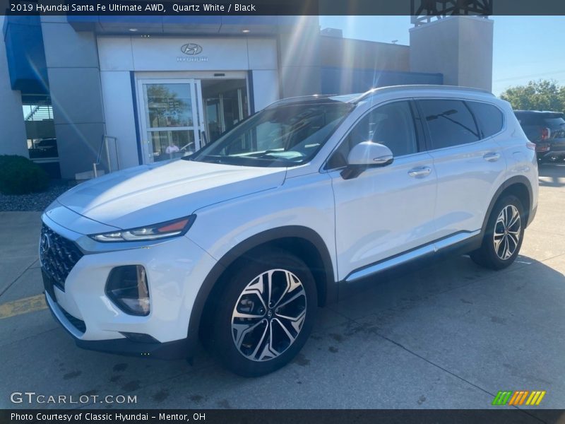 Quartz White / Black 2019 Hyundai Santa Fe Ultimate AWD