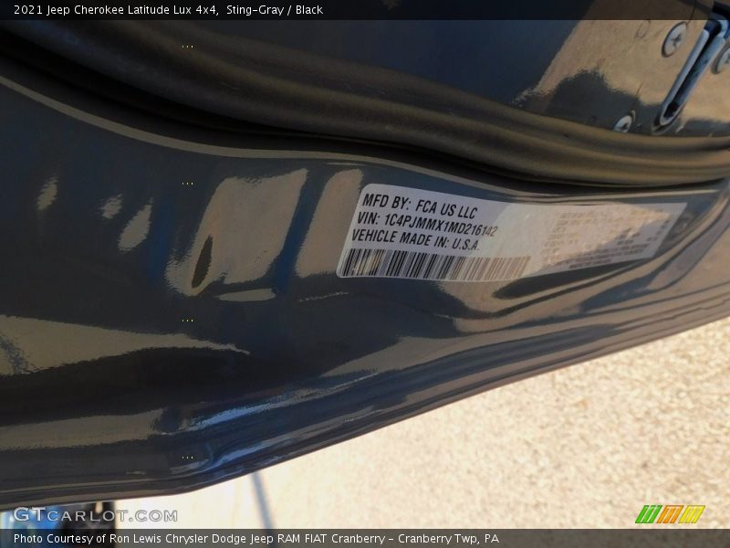 Sting-Gray / Black 2021 Jeep Cherokee Latitude Lux 4x4