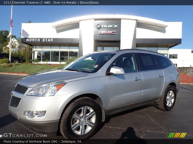 Silver Ice Metallic / Ebony/Ebony 2011 Chevrolet Traverse LT AWD