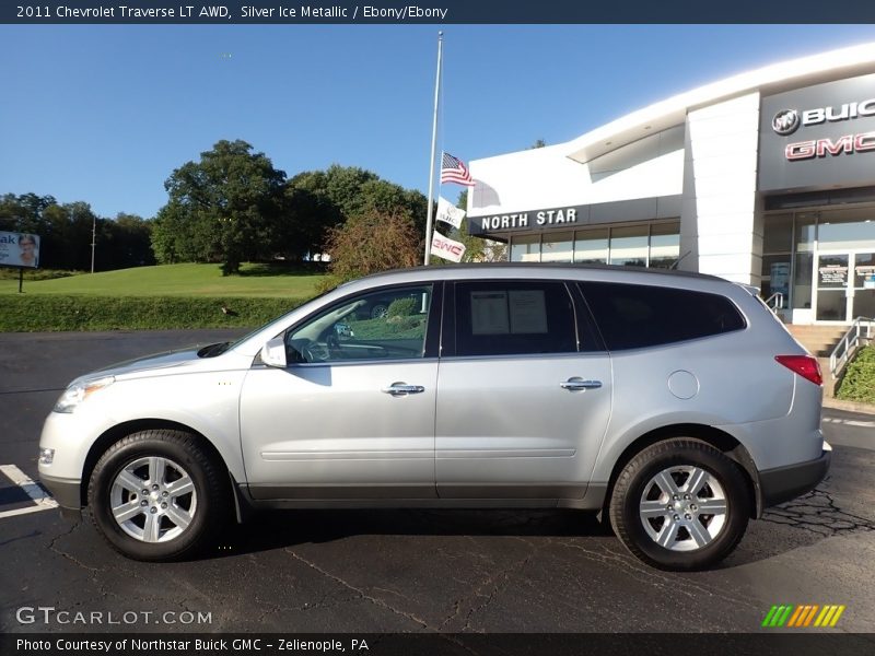 Silver Ice Metallic / Ebony/Ebony 2011 Chevrolet Traverse LT AWD