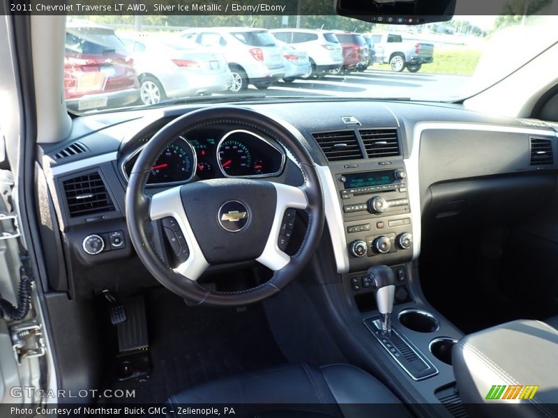 Silver Ice Metallic / Ebony/Ebony 2011 Chevrolet Traverse LT AWD