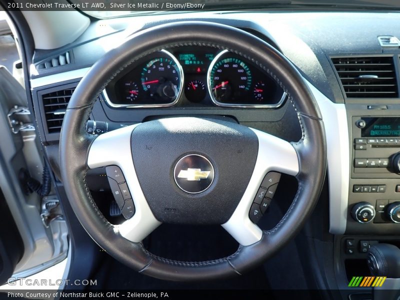 Silver Ice Metallic / Ebony/Ebony 2011 Chevrolet Traverse LT AWD