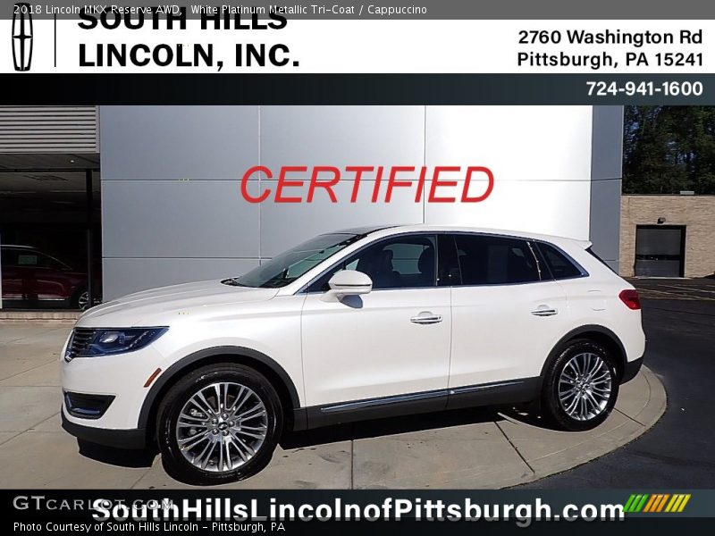 White Platinum Metallic Tri-Coat / Cappuccino 2018 Lincoln MKX Reserve AWD