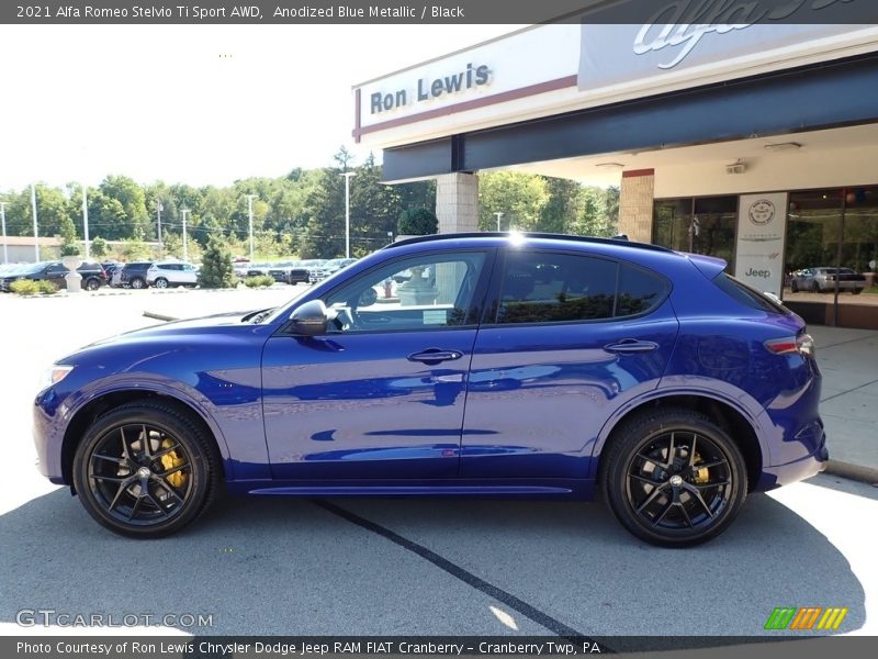 Anodized Blue Metallic / Black 2021 Alfa Romeo Stelvio Ti Sport AWD